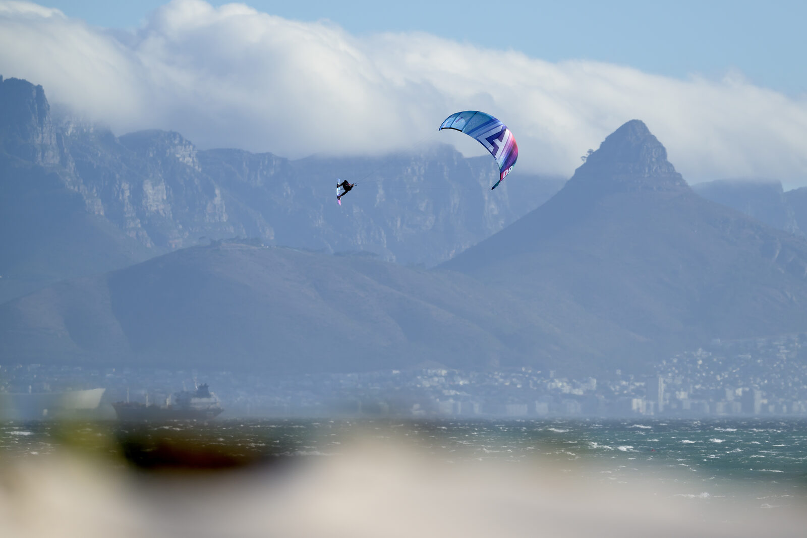 Aaron Hadlow with Cape Town skyline backdrop
